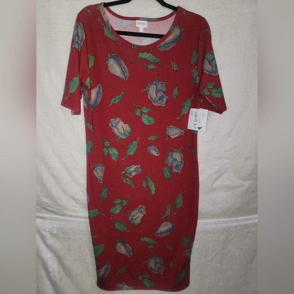 Lularoe Large Floral Red Dress